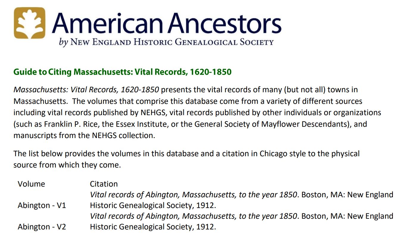 New citation resource for Massachusetts Vital Records