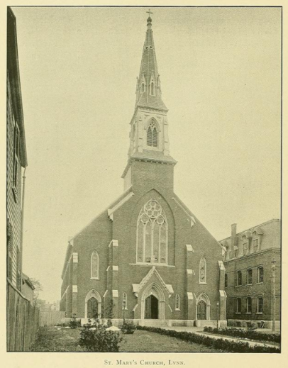 Black and white photo of church